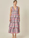 Deep V-Neck Tiered Maxi Dress