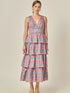 Deep V-Neck Tiered Maxi Dress
