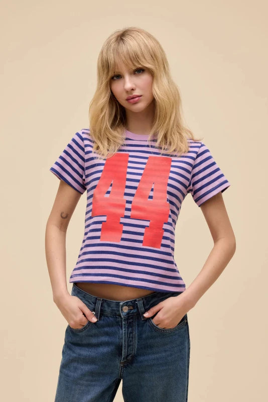 44 Striped Vintage Tee - Daydreamer - Hazy Orchid Combo