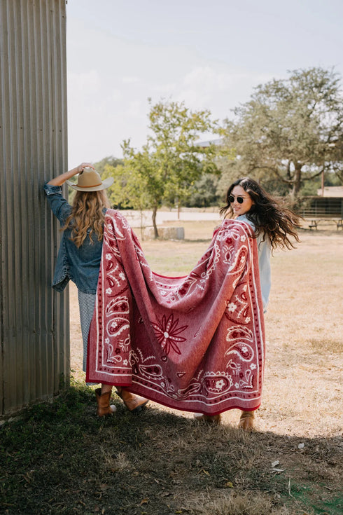 Vintage Red Bandana Blanket