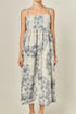 Floral Embroidery Sleeveless Midi Dress