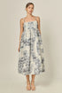 Floral Embroidery Sleeveless Midi Dress