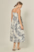 Floral Embroidery Sleeveless Midi Dress