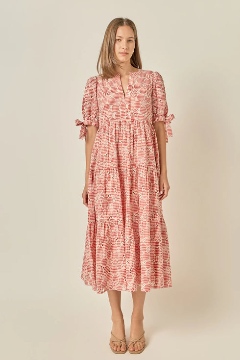 Embroidered Midi Dress