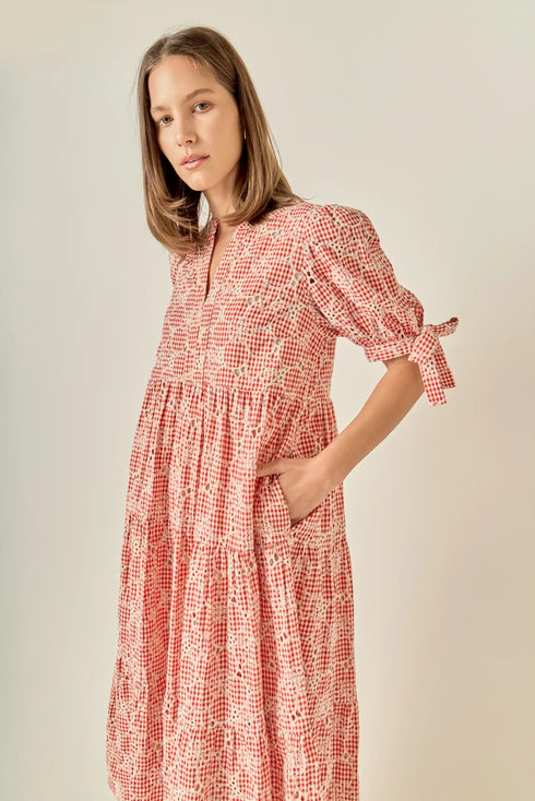 Embroidered Midi Dress