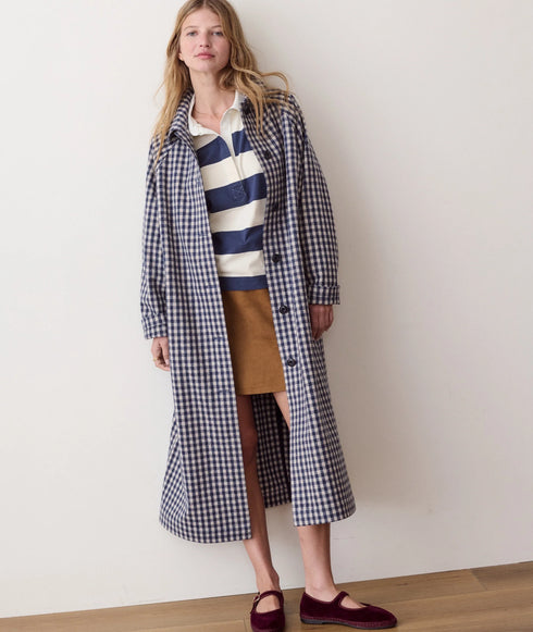 Hayes Houndstooth Trench Coat