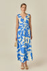 Print Ruched Midi Dress