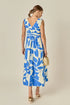 Print Ruched Midi Dress