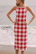 Knitted Gingham Sleevless Dress