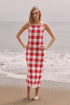 Knitted Gingham Sleevless Dress