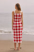 Knitted Gingham Sleevless Dress
