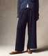 Allison Pleated Wide Leg Trouser - Marine Layer - Navy/ Bronze