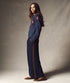 Allison Pleated Wide Leg Trouser - Marine Layer - Navy/ Bronze