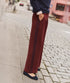 Allison Pleated Wide Leg Trouser - Marine Layer - Wine/ Navy