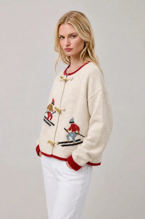 Alpine Ski Toggle Cardigan - Fred & Co. - Beige