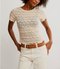 Angelina Lace Tee - Free People - Tea