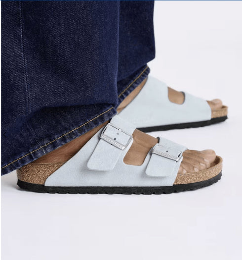 Arizona Baby Blue Suede - Birkenstock - Baby Blue