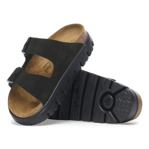 Arizona Platform Suede Leather - Birkenstock - Black