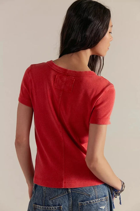 Atlas Crew Tee - We The Free - We The Free by Free People - Fiery Red