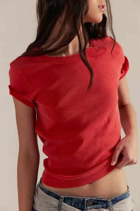 Atlas Crew Tee - We The Free - We The Free by Free People - Fiery Red