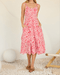 Becca Print Midi Dress - Fred & Co. - White - Red