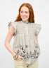Bird Border Top - Ivy Jane - Khaki