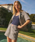 Bonnie Poplin Shirt - Marine Layer - Navy Gingham