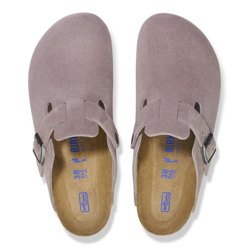 Boston Soft Footbed Suede Leather - Birkenstock - Faded Purple