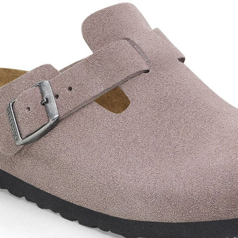 Boston Soft Footbed Suede Leather - Birkenstock - Faded Purple