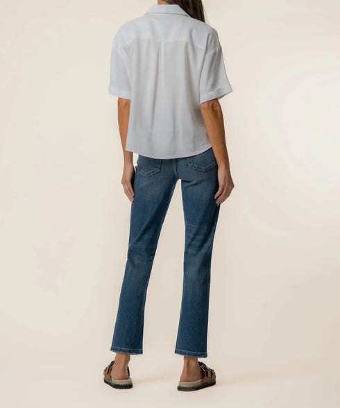 Brianna Boxy Button Up - KUT - White