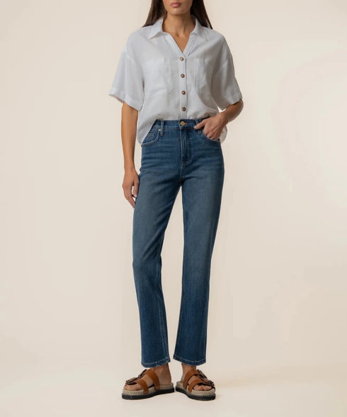 Brianna Boxy Button Up - KUT - White