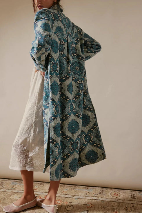 Brick Lane Jacquard Maxi Shirt - We The Free - We The Free by Free People - Blue Combo