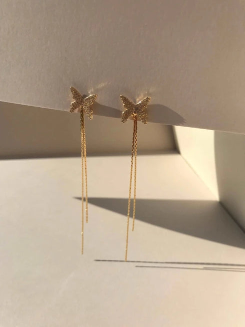 Butterfly Kite Earrings - Golden Hour - Silver
