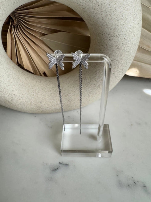 Butterfly Kite Earrings - Golden Hour - Silver