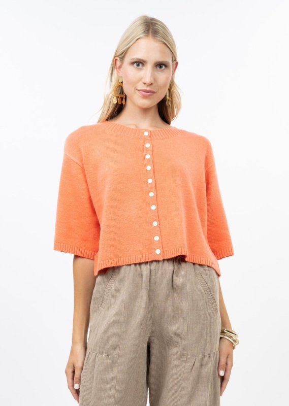 Button Up Spring Cardi - Ivy Jane - Tangerine