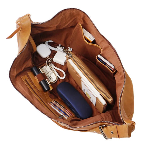 Cabo Handcrafted Leather Oversized Sling - Latico - Cognac
