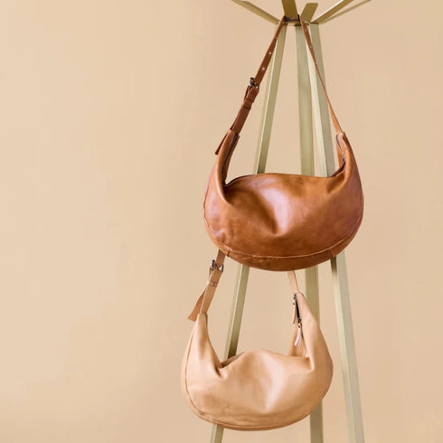 Cabo Handcrafted Leather Oversized Sling - Latico - Cognac