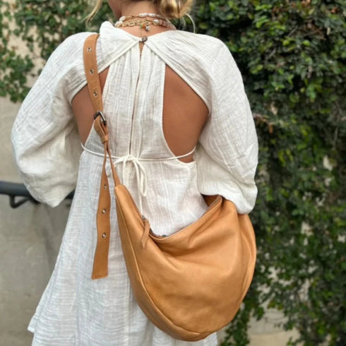 Cabo Handcrafted Leather Oversized Sling - Latico - Cognac