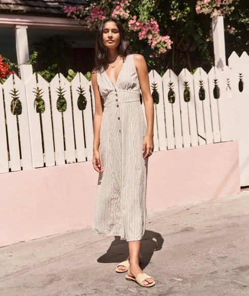 Camila Maxi Dress - Marine Layer - Cream and Navy