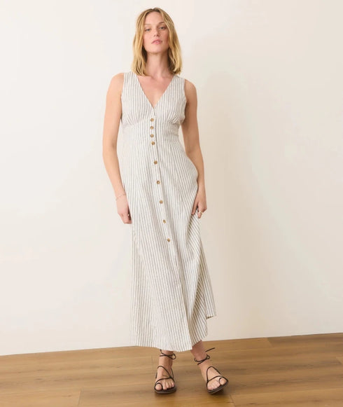 Camila Maxi Dress - Marine Layer - Cream and Navy