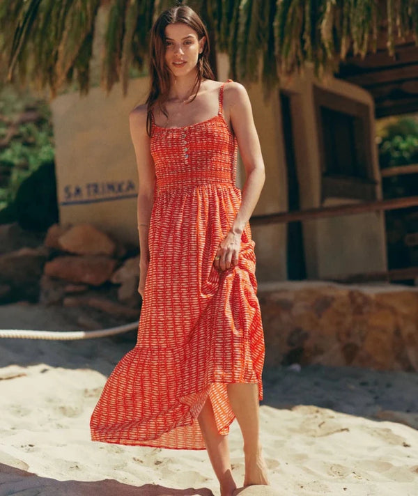 Carmen Smocked Dress - Marine Layer - Sardina Print