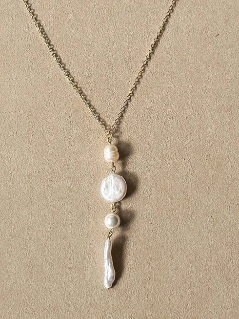 Cascade Pearl Necklace - Golden Hour - Pearl