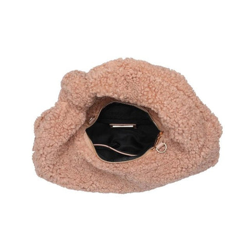 Charlene Sherpa Shearling Shoulder Bag - Urban Expressions - Tan