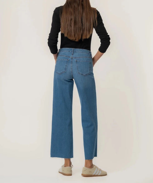 Charlotte High Rise Wide Leg with Raw Hem - KUT - Soaring