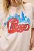 Chicago Skyline Oversized Jersey Tee - Daydreamer - Dirty White