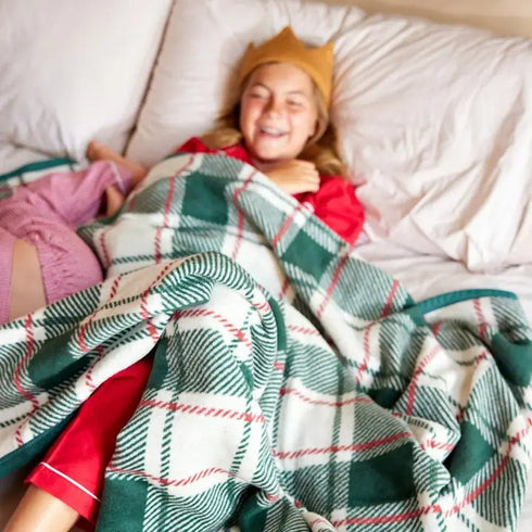 Christmas Check Blanket - ChappyWrap - Green