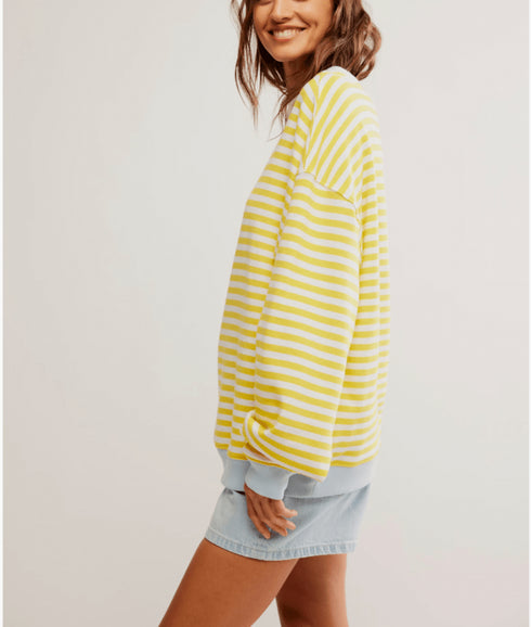 Classic Striped Crew - We The Free - Free People - Dandelion Combo