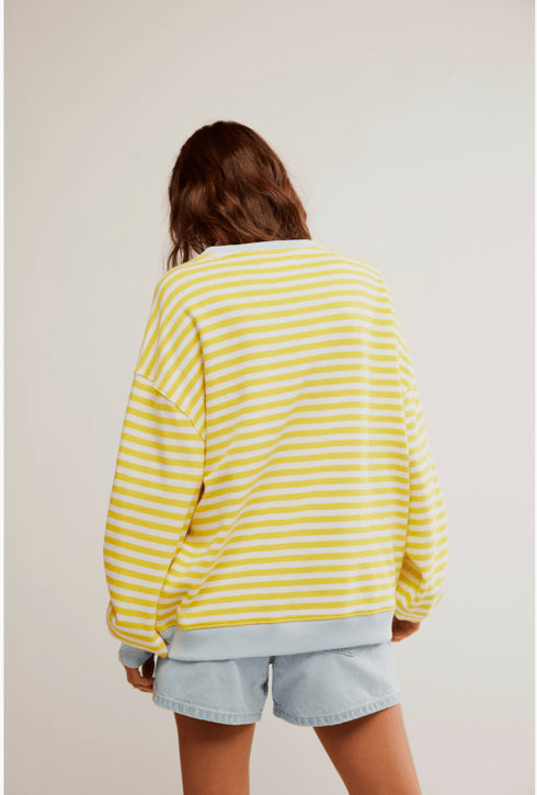 Classic Striped Crew - We The Free - Free People - Dandelion Combo