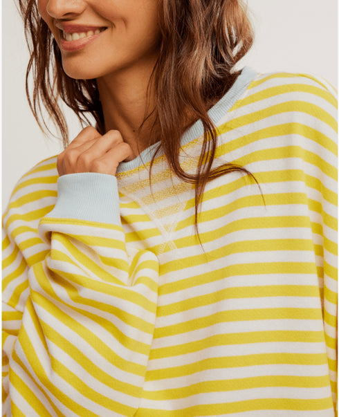 Classic Striped Crew - We The Free - Free People - Dandelion Combo