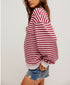 Classic Striped Crew - We The Free - Free People - Raspberry Combo